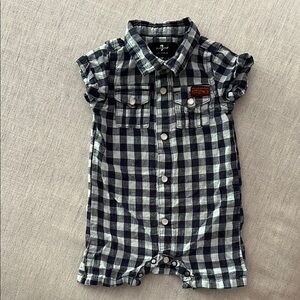 7 For All Mankind Gingham Baby Romper 0-3 months